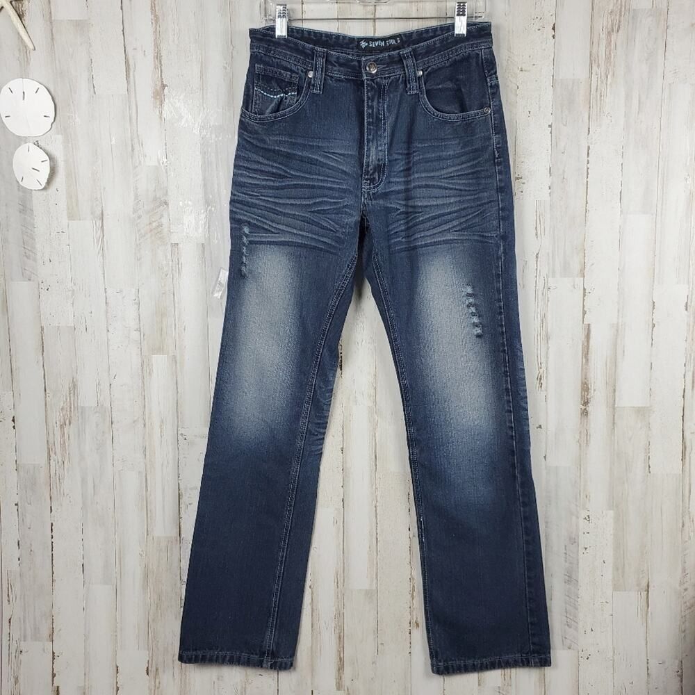 Seven Souls Acid Wash Denim Jeans Blue Size 30 x 32